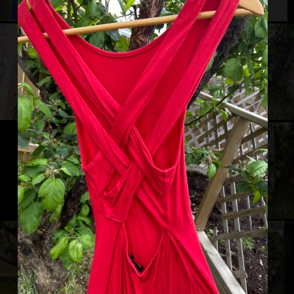 ASOS Red Cross Back Jersey Dress - Picture 4 of 4